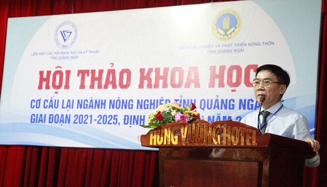 Ông Nguyễn Tấn Đức, Phó Chủ tịch HĐND tỉnh phát biểu tại hội thảo.