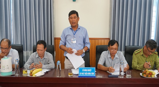 Ông Nguyễn Quang Trung, Phó Giám đốc Sở NN&PTNT nêu ý kiến.