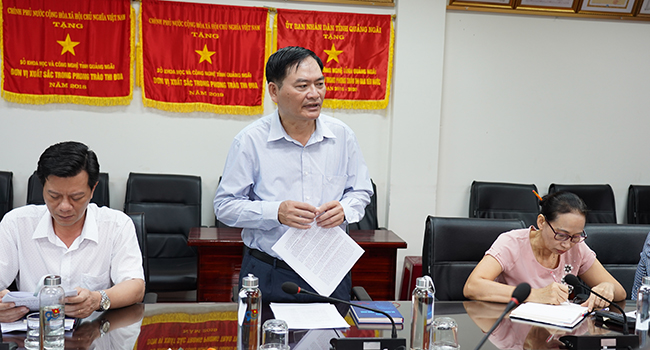 ThS. Nguyễn Văn Thành, Tỉnh ủy viên, Bí thư Đảng ủy, Giám đốc Sở KH&CN chủ trì Hội nghị.
