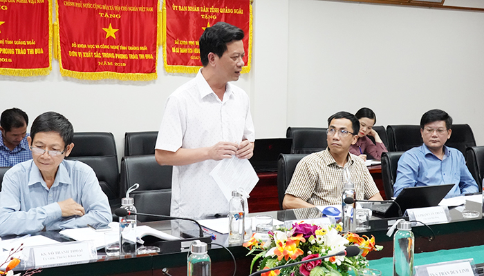ThS. Trần Công Hòa, Phó Giám đốc Sở Khoa học và Công nghệ - Phó Chủ tịch Hội đồng phát biểu ý kiến.