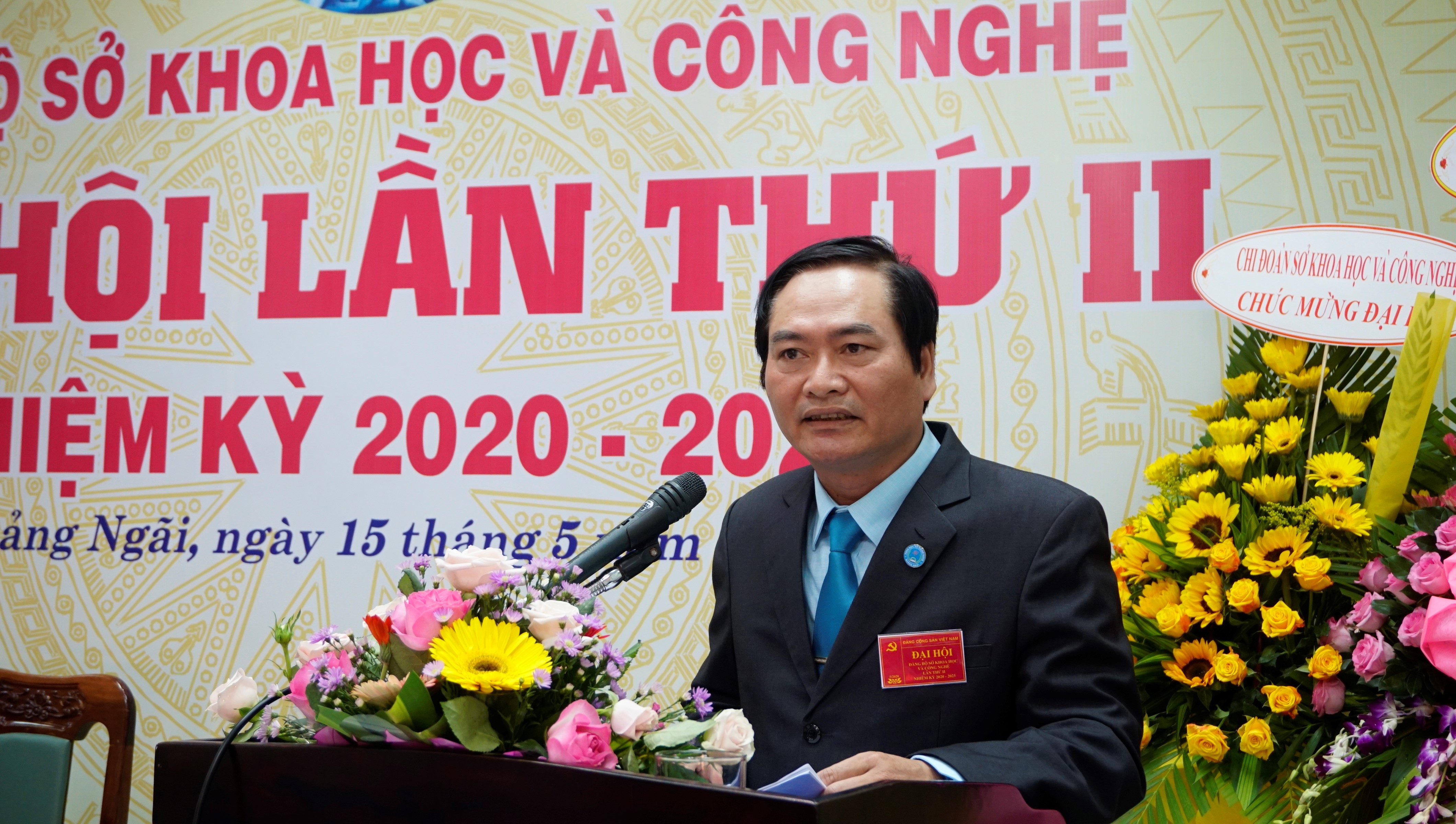 Đ/C Nguyễn Văn Thành, Bí thư Đảng ủy Sở Khoa học và Công nghệ phát biểu khai mạc Phiên trù bị Đại hội.