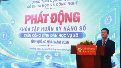 Phát động Khóa tập huấn kỹ năng số trên Cổng Bình dân học vụ số tỉnh Quảng Ngãi năm 2026