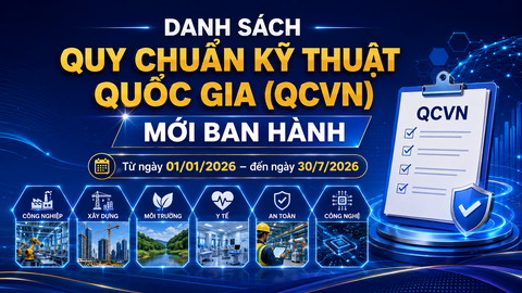 Danh sách quy chuẩn kỹ thuật quốc gia (từ ngày 01/01/2026 – đến ngày 30/7/2026)