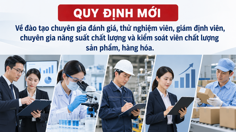 Quy định mới về đào tạo chuyên gia đánh giá, thử nghiệm viên, giám định viên, chuyên gia năng suất chất lượng và kiểm soát viên chất lượng sản phẩm, hàng hóa