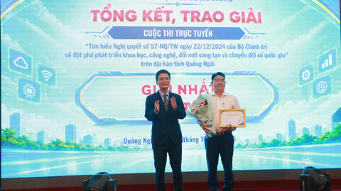 Tỉnh Quảng Ngãi tổng kết, trao giải Cuộc thi trực tuyến tìm hiểu Nghị quyết số 57-NQ/TW