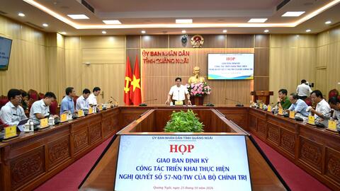 Tập trung giải ngân 100% kinh phí thực hiện Nghị quyết số 57-NQ/TW trên địa bàn tỉnh Quảng Ngãi
