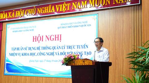 Sở Khoa học và Công nghệ tỉnh Quảng Ngãi tổ chức Hội nghị tập huấn sử dụng Hệ thống quản lý trực tuyến nhiệm vụ khoa học, công nghệ và đổi mới sáng tạo