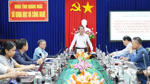 Sở Khoa học và Công nghệ tỉnh Quảng Ngãi họp Hội đồng tư vấn tuyển chọn nhiệm vụ khoa học và công nghệ cấp tỉnh “Nghiên cứu giải pháp quản lý sức khỏe cây trồng tổng hợp (IPHM) trên cây sầu riêng và bưởi da xanh tại tỉnh Quảng Ngãi”