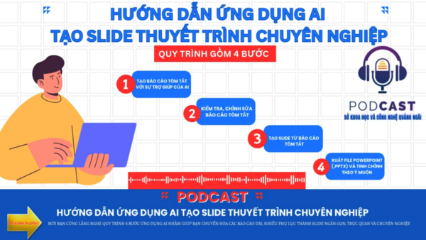 Mời bạn cùng lắng nghe PODCAST HƯỚNG DẪN ỨNG DỤNG AI TẠO SLIDE THUYẾT TRÌNH CHUYÊN NGHIỆP