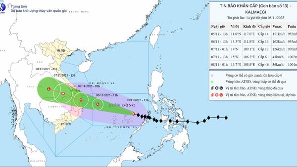 Công điện của Chủ tịch UBND tỉnh Quảng Ngãi về việc tập trung ứng phó bão KALMAEGI (bão số 13):
