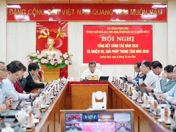 Hội nghị tổng kết công tác năm 2025 của Ban Chỉ đạo Trung ương về phát triển khoa học, công nghệ, đổi mới sáng tạo và chuyển đổi số Quốc gia
