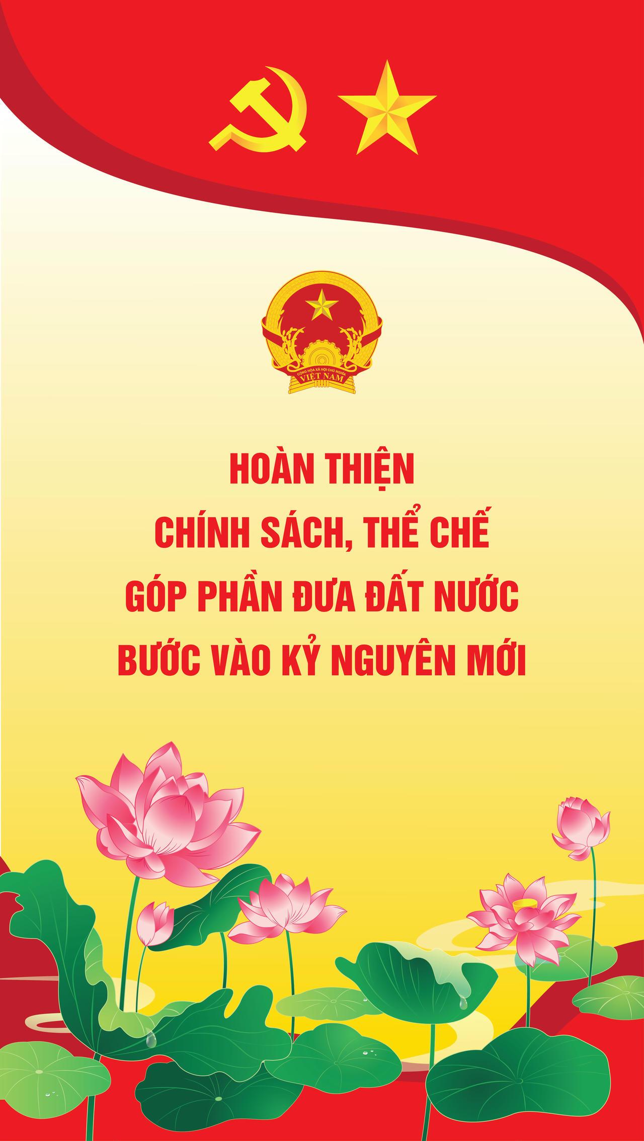 Các mẫu pano, banner, standee phục vụ hoạt động truyền thông hưởng ứng Ngày Pháp luật Việt Nam do Bộ Tư pháp thiết kế