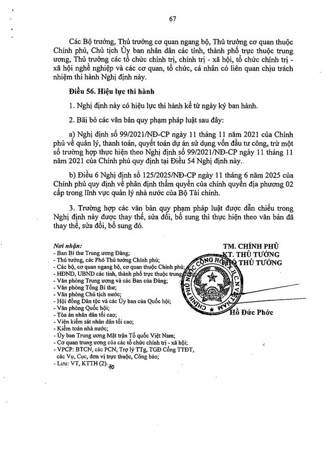 Nghị định số 254/2025/NĐ-CP quy định về quản lý, thanh toán, quyết toán dự án sử dụng vốn đầu tư công- Ảnh 67. Nghị định số 254/2025/NĐ-CP quy định về quản lý, thanh toán, quyết toán dự án sử dụng vốn đầu tư công- Ảnh 67.