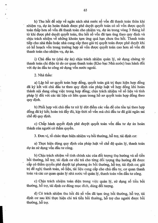 Nghị định số 254/2025/NĐ-CP quy định về quản lý, thanh toán, quyết toán dự án sử dụng vốn đầu tư công- Ảnh 65. Nghị định số 254/2025/NĐ-CP quy định về quản lý, thanh toán, quyết toán dự án sử dụng vốn đầu tư công- Ảnh 65.